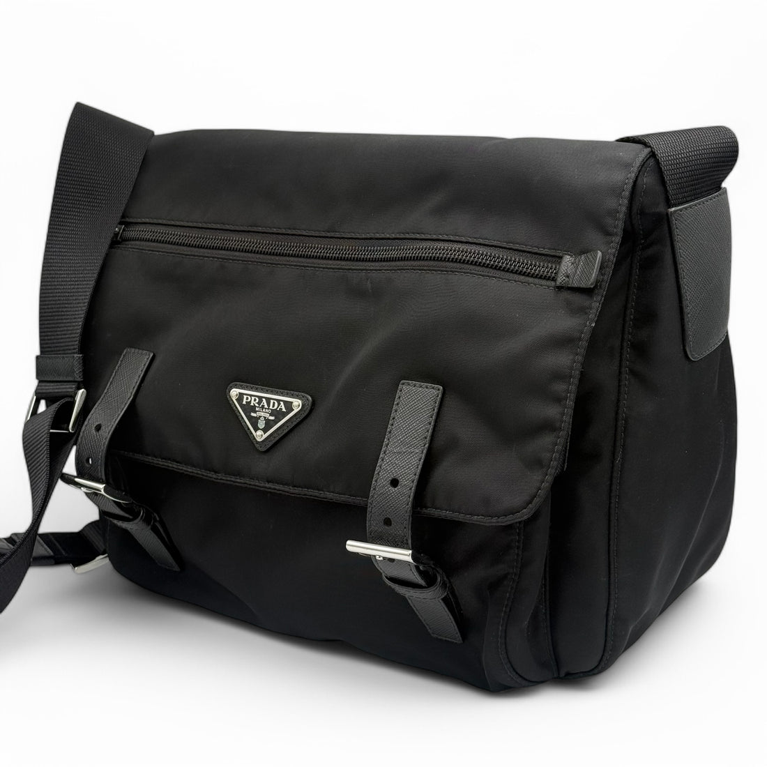 Prada - Sac bandoulière cartable en nylon