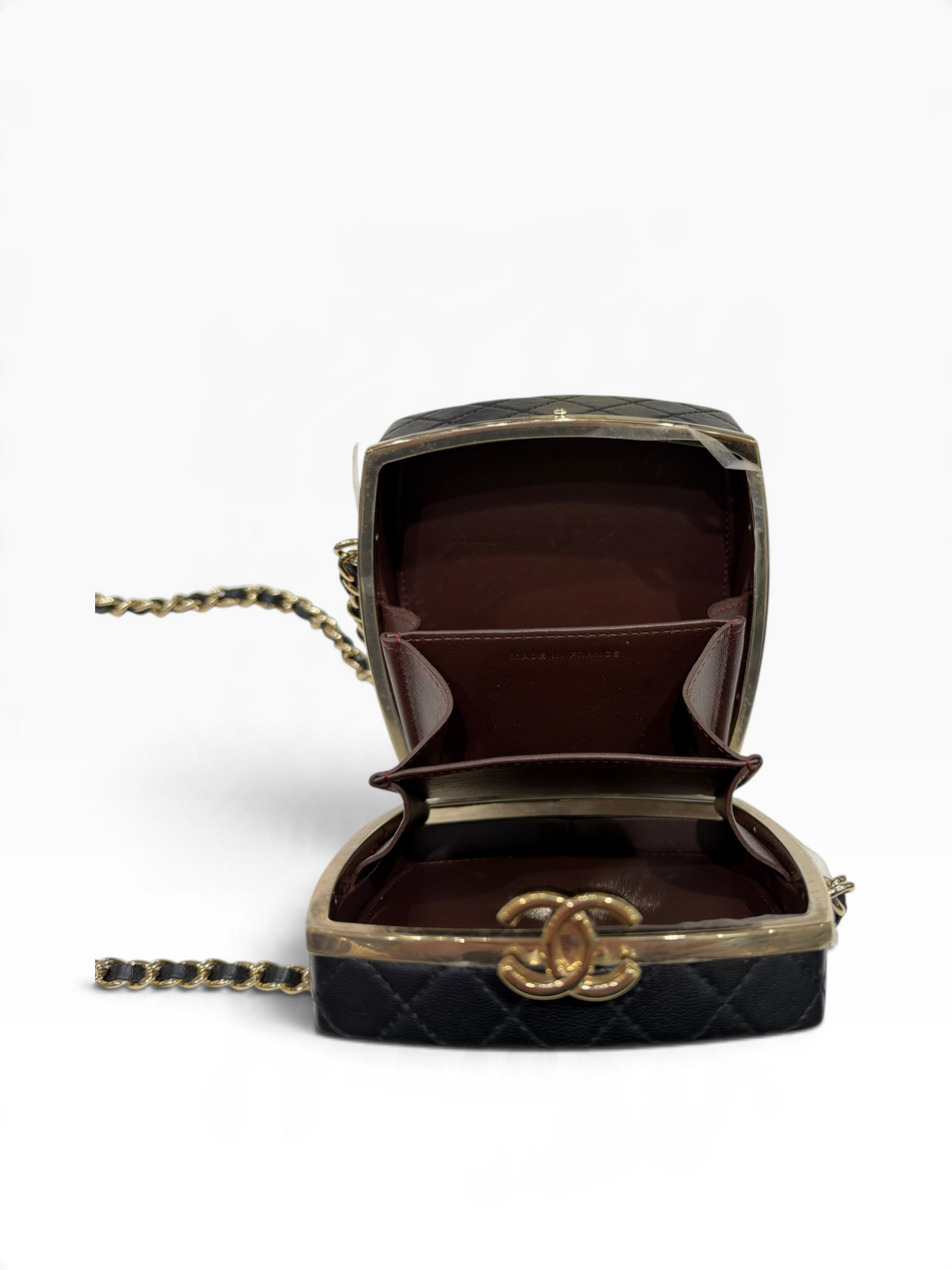 Chanel - Sac Minaudière boite maquillage cuir noir