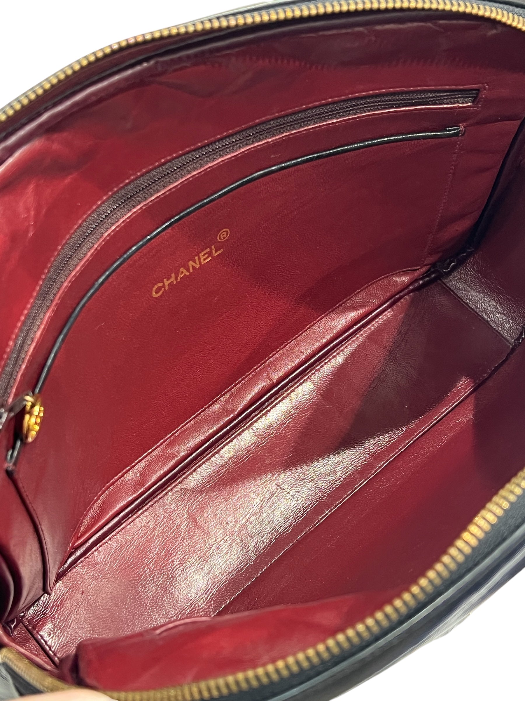 Chanel - sac caméra cuir noir vintage
