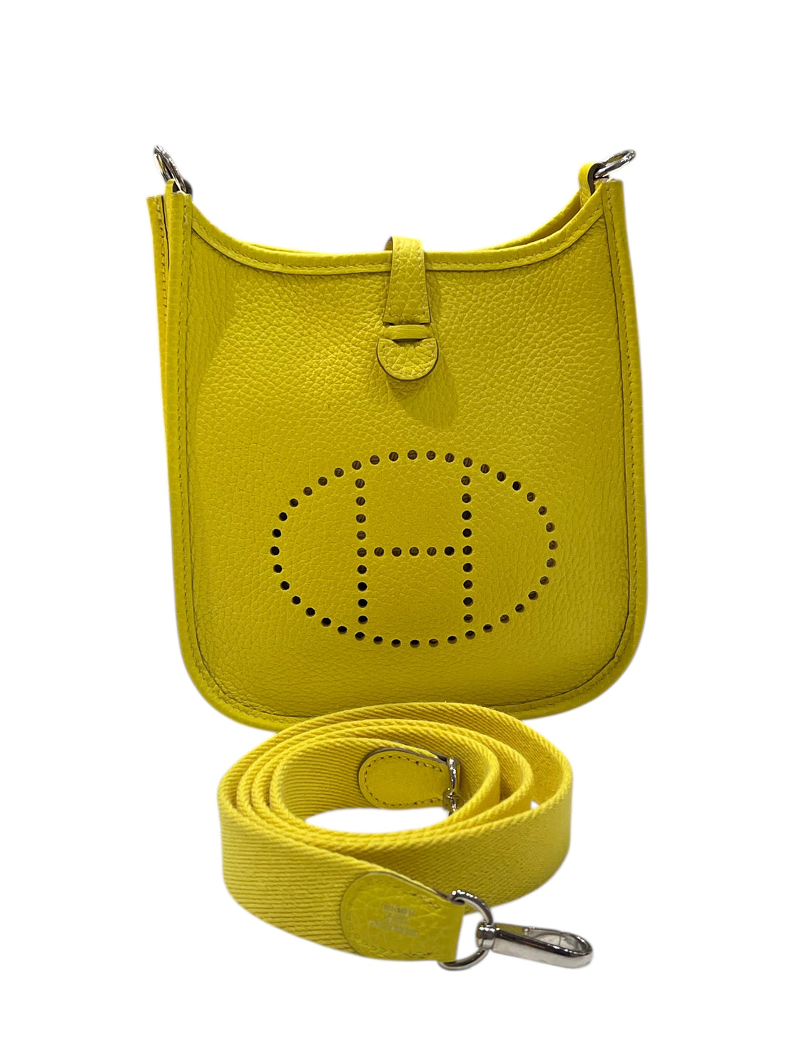 Hermès - sac mini Evelyne 16 jaune lime