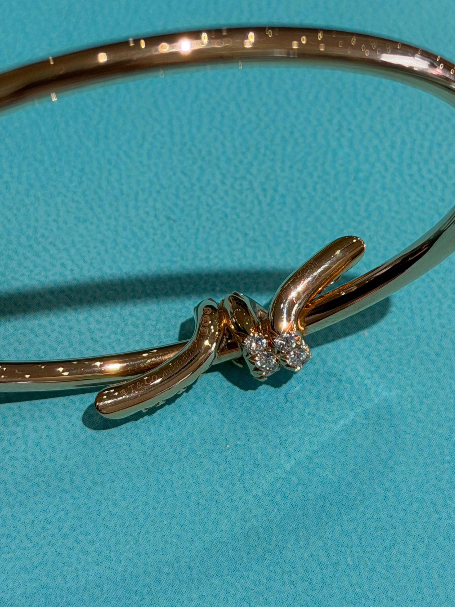 Tiffany &amp; Co - Bracelet Knot or rose et diamants