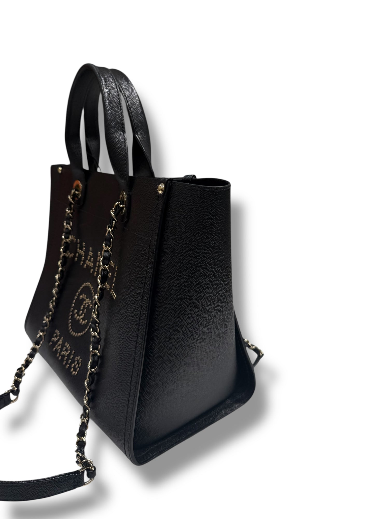 Chanel - Sac Deauville MM cuir noir