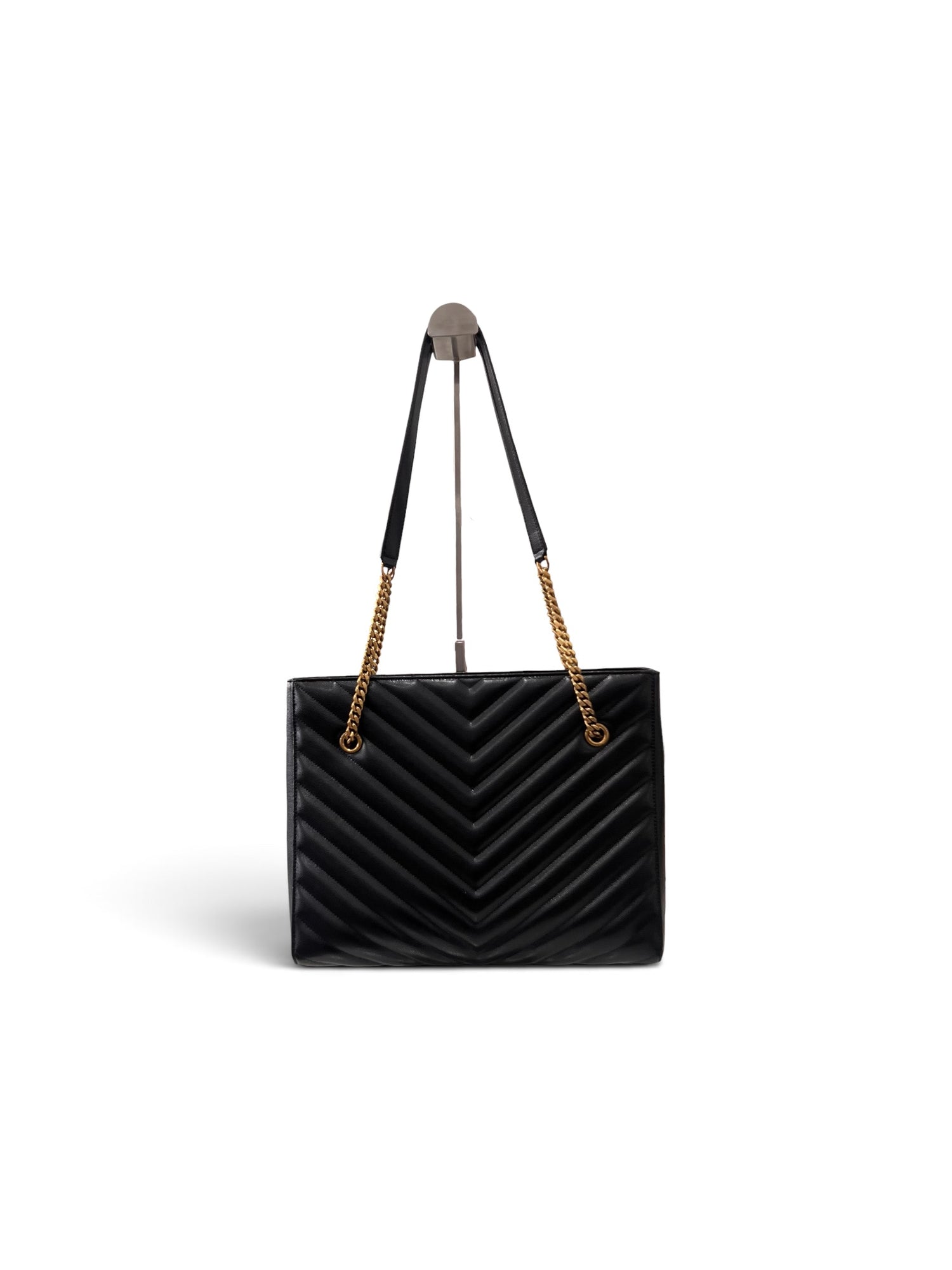 Saint Laurent - Sac cabas Tribeca en cuir grainé noir