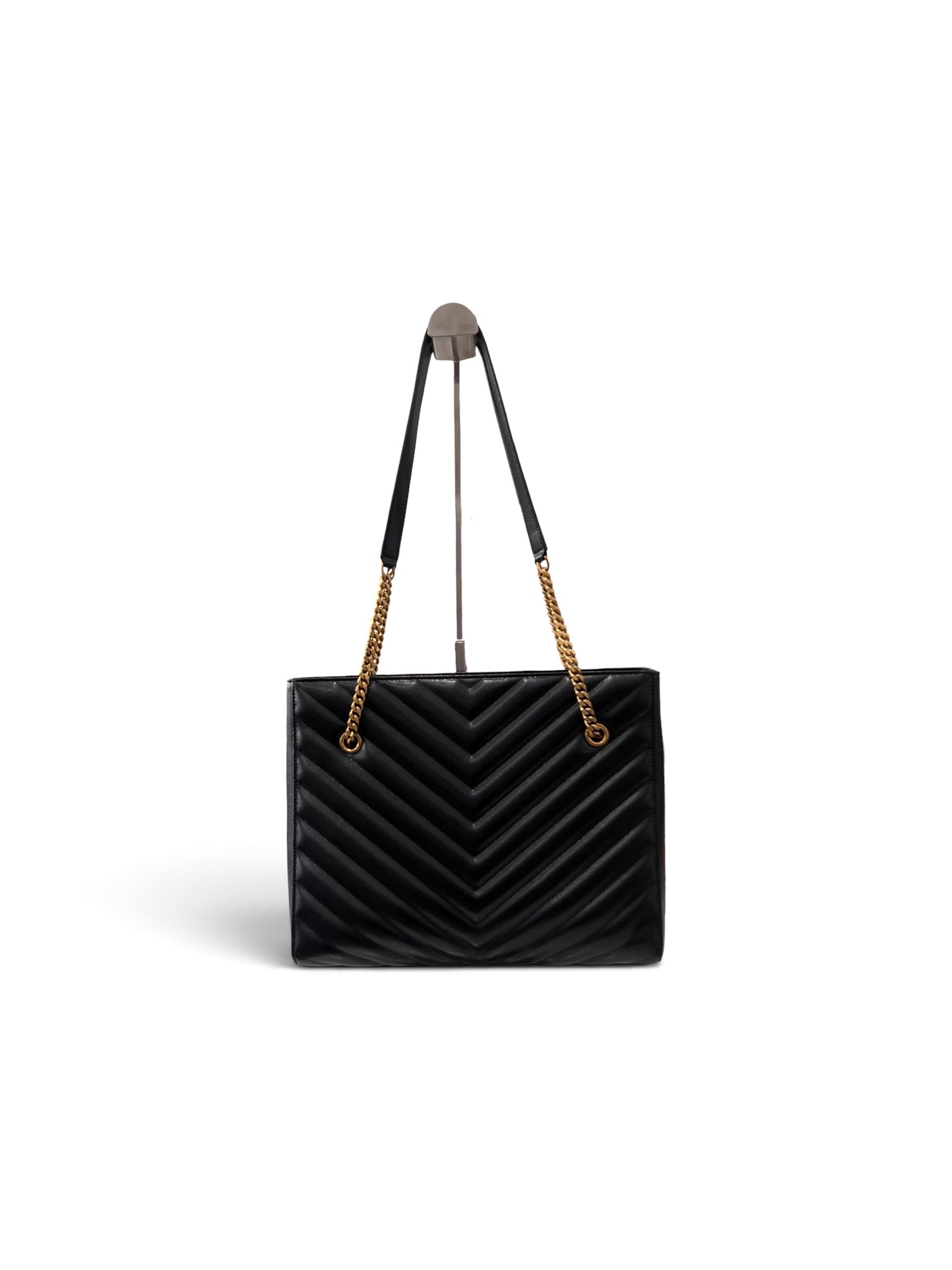 Saint Laurent - Sac cabas Tribeca en cuir grainé noir