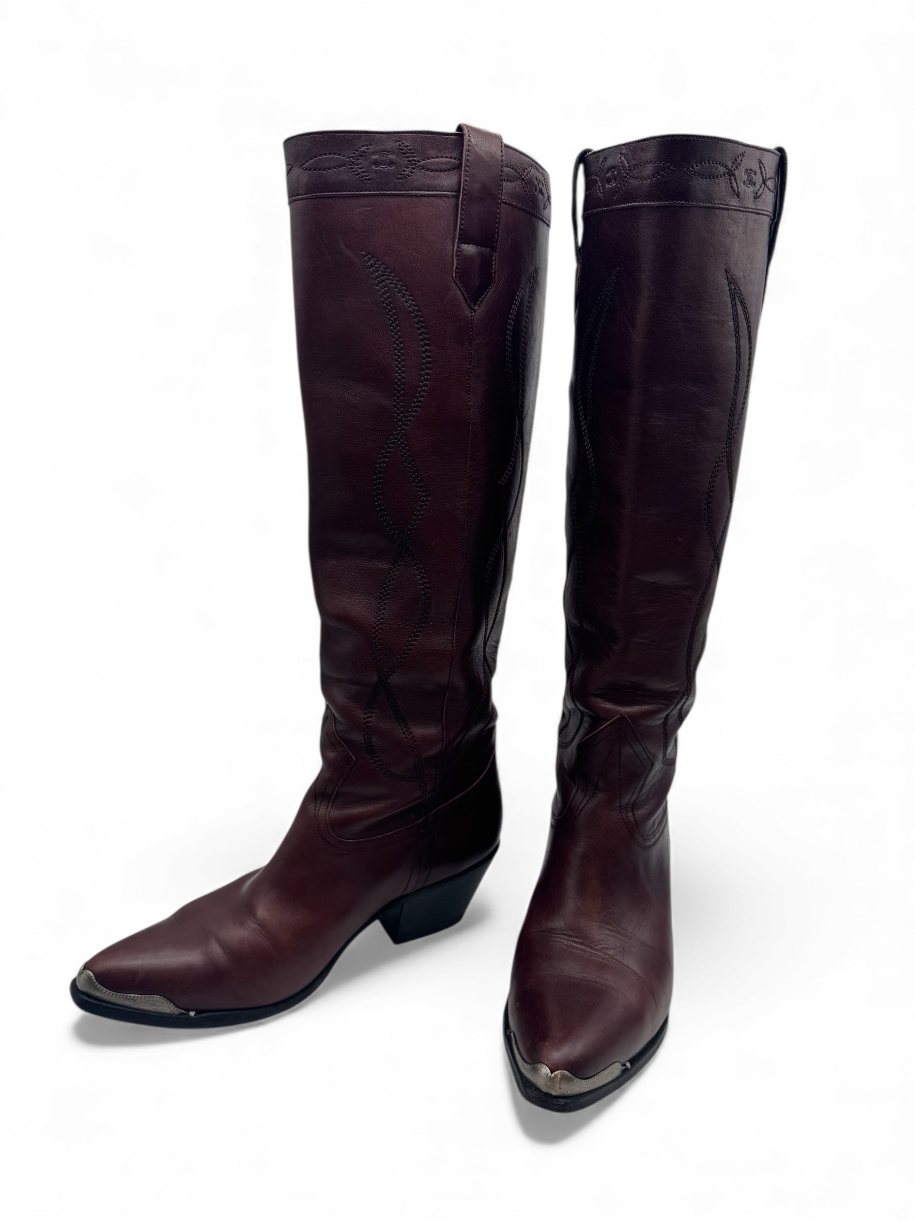 Céline - Bordeaux Santiag Stiefel T37,5
