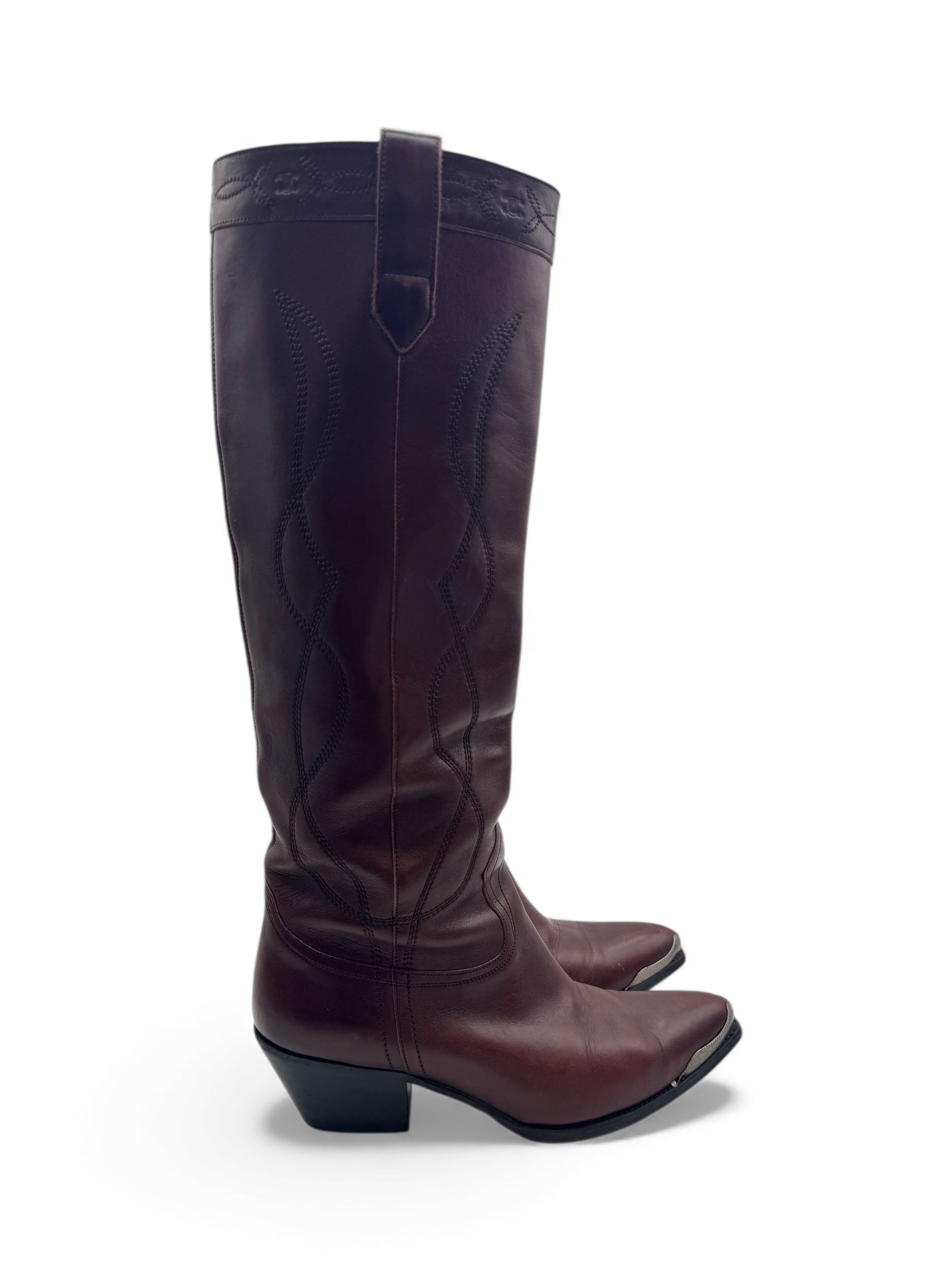 Céline - Bordeaux Santiag Stiefel T37,5