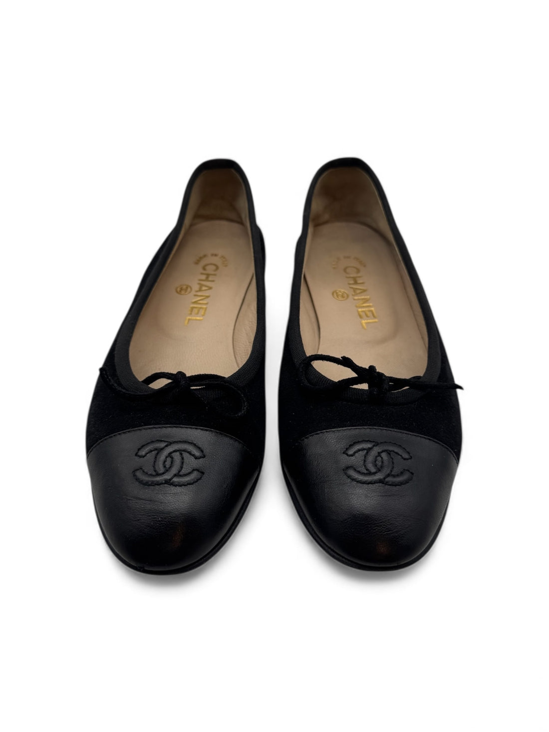 Chanel – Schwarze Ballerinas, Größe 36,5
