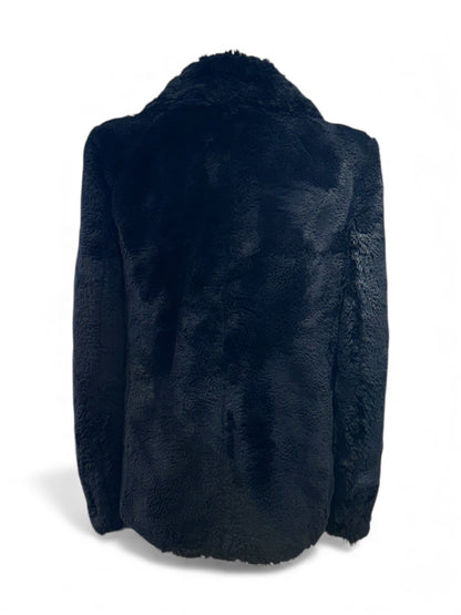 Saint Laurent - Manteau en fausse fourrure noir T36