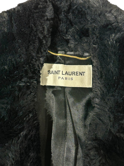 Saint Laurent - Manteau en fausse fourrure noir T36