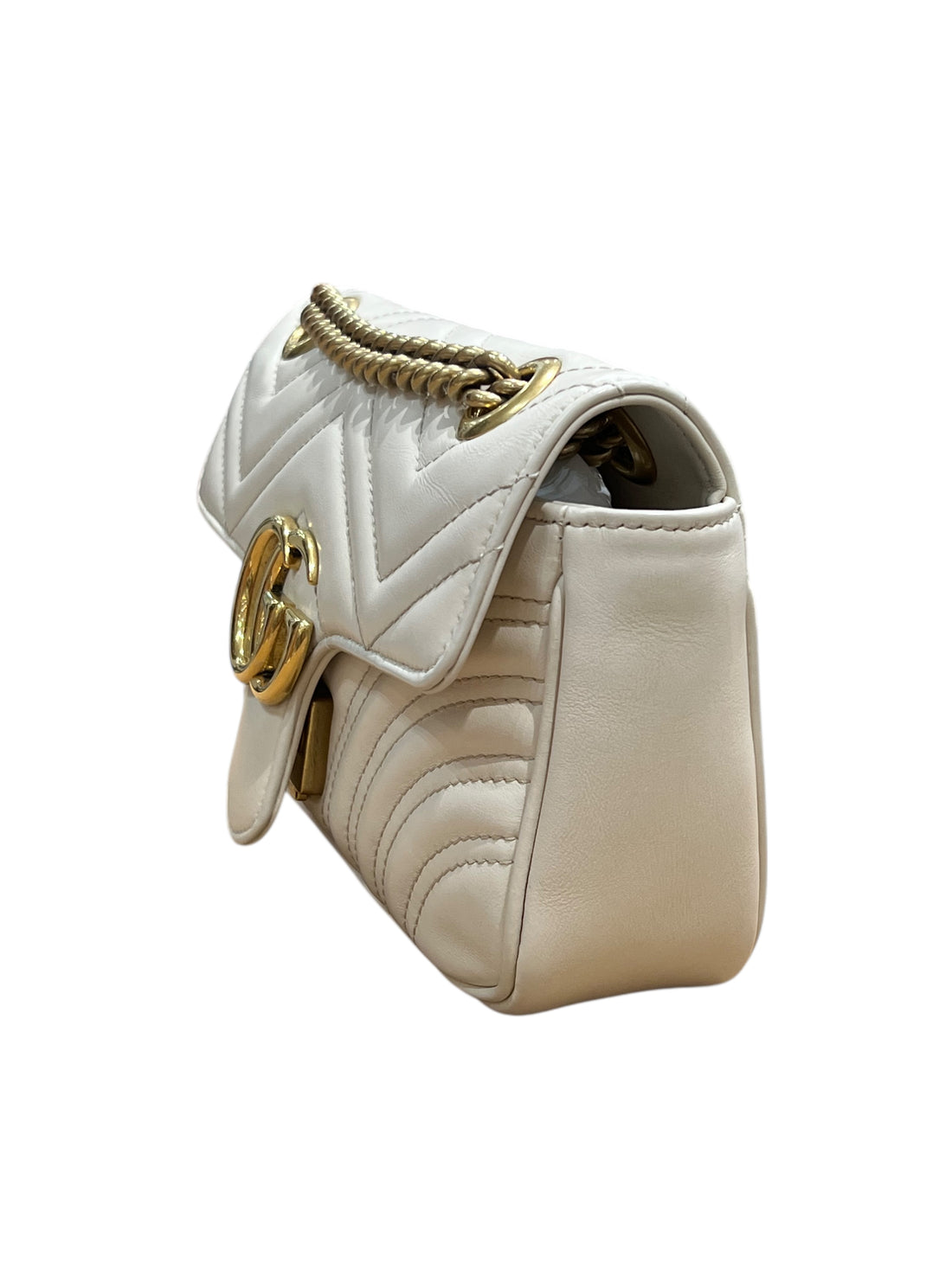 Gucci - Sac Marmont PM en cuir lisse écru