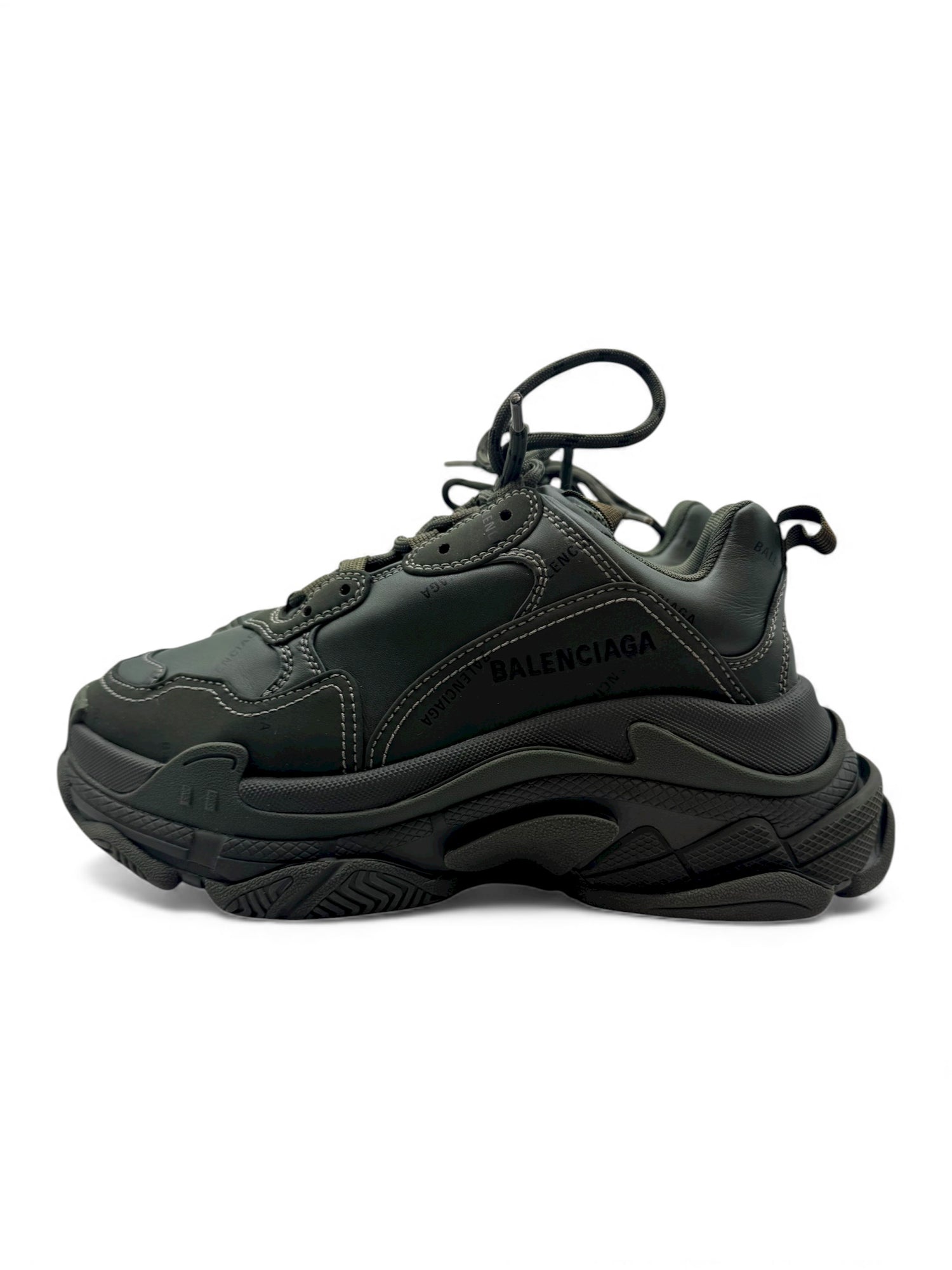 Balenciaga - Basket Triple S Kaki T37