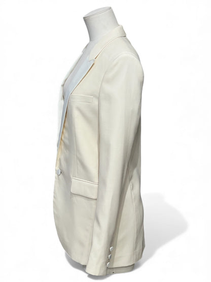 Saint Laurent -  Blazer bi-matières beige T36