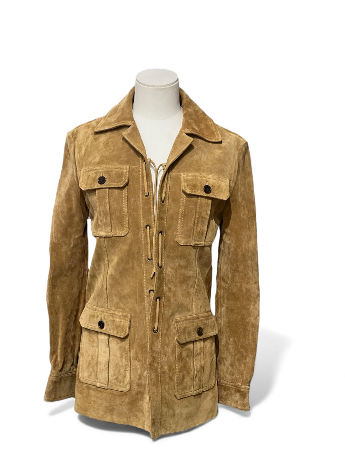 Saint Laurent -  Veste en cuir marron T36