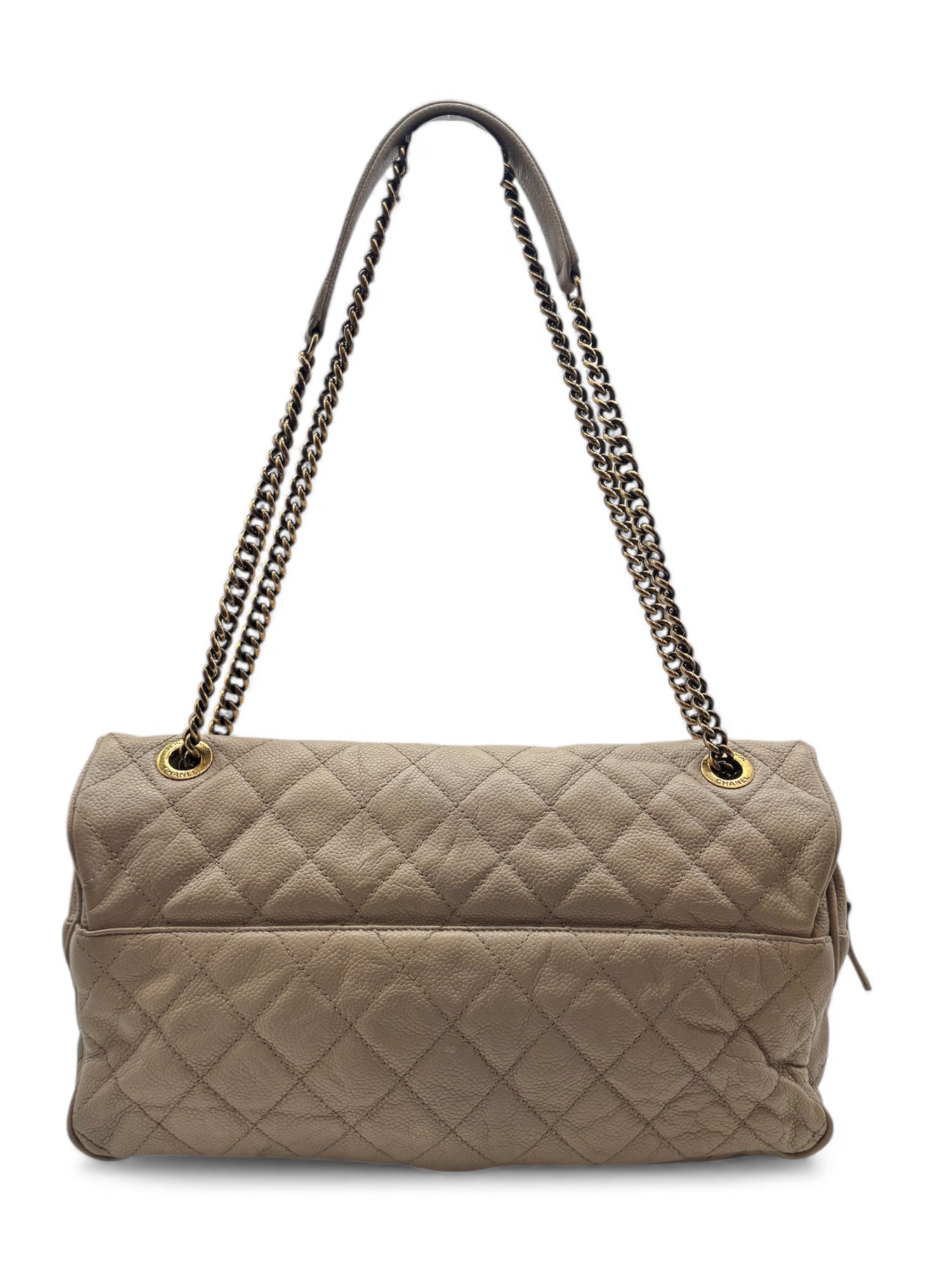 Chanel - Sac à rabat beige
