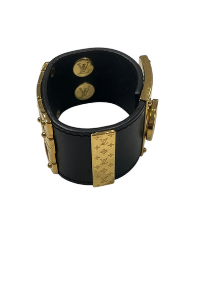 Louis Vuitton / manchette cuir noir