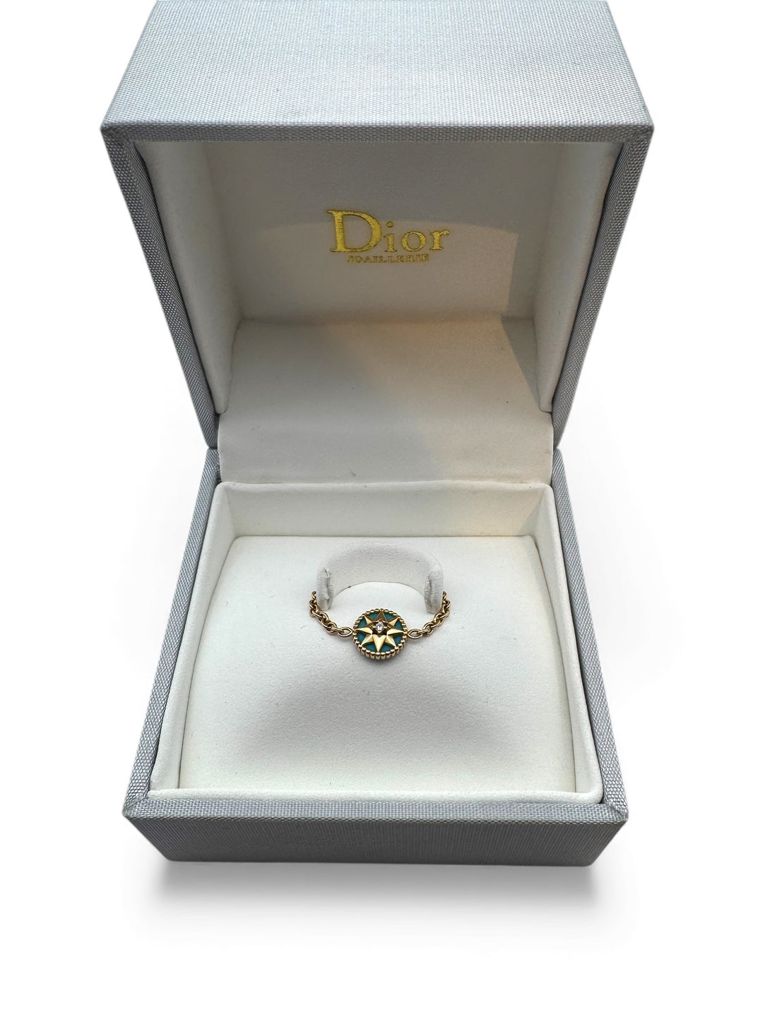 Dior - Ring Windrose blau Größe 54