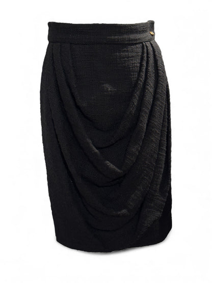 Chanel - Jupe en tweed noir T40
