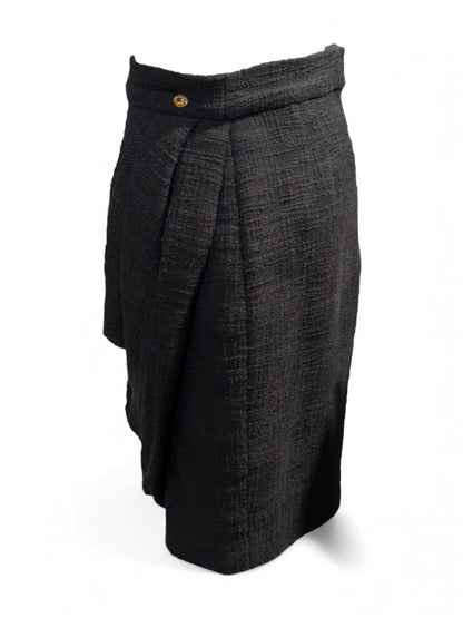 Chanel - Jupe en tweed noir T40