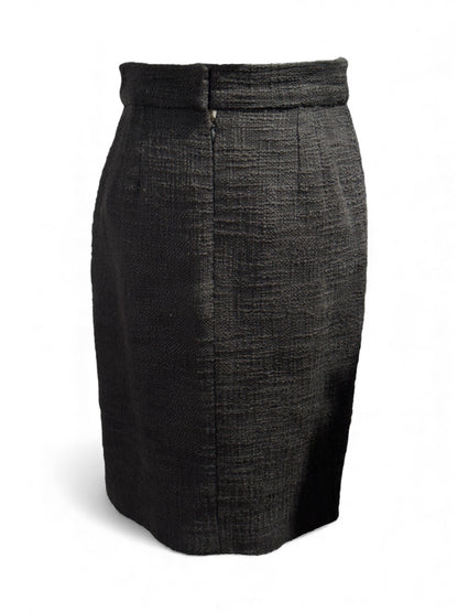 Chanel - Jupe en tweed noir T40