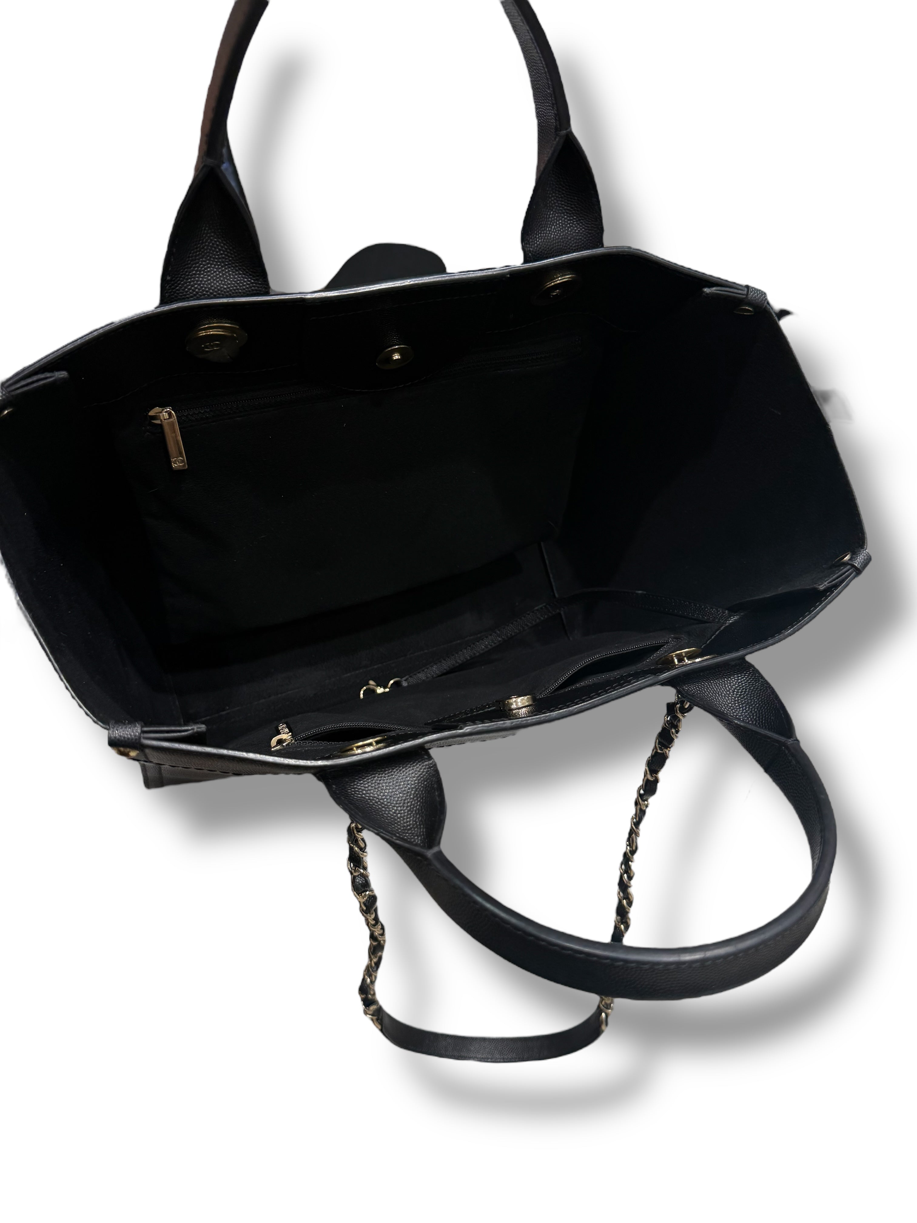 Chanel - Sac Deauville MM cuir noir