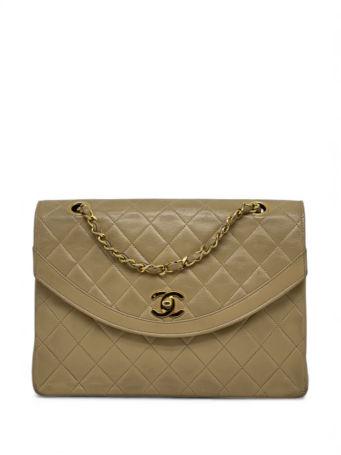Chanel - Sac à main matelassé beige