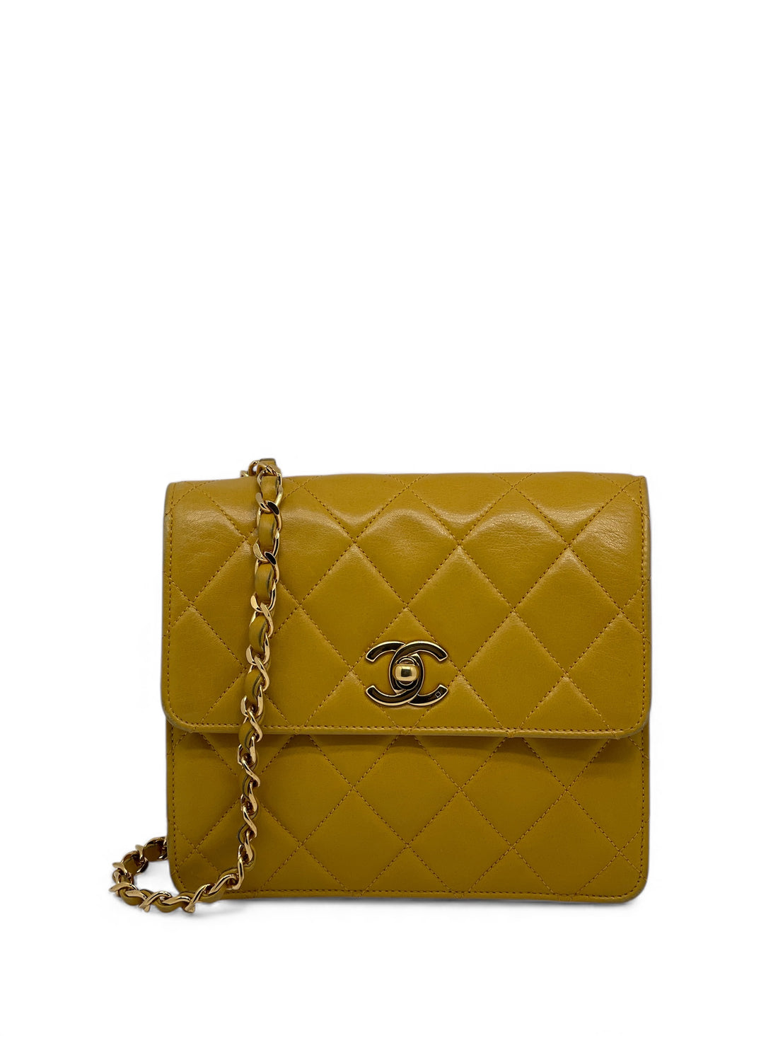 Chanel - Sac à rabat jaune