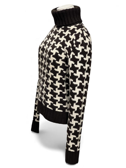 Céline - Pull, Col roulé en cachemire marron T40