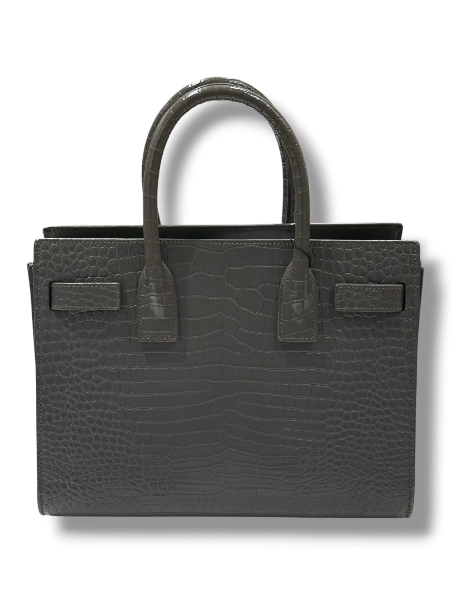 Saint Laurent - Sac de jour en cuir embossé crocodile - Baby