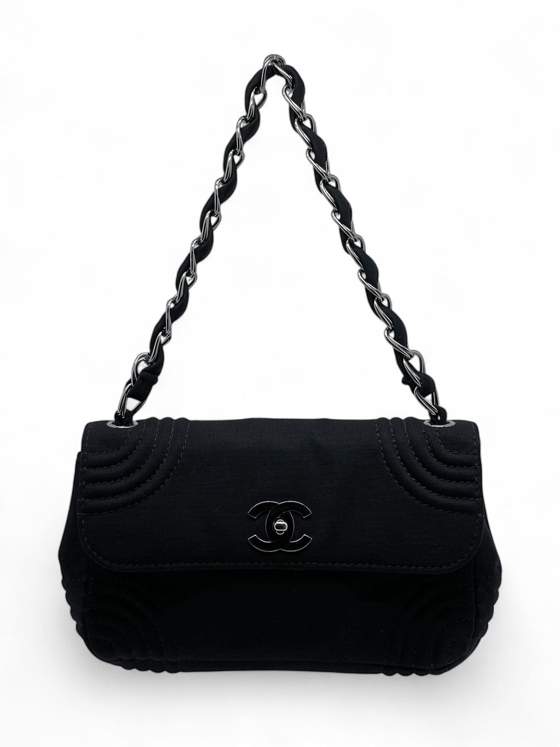 Chanel - Sac en jersey noir