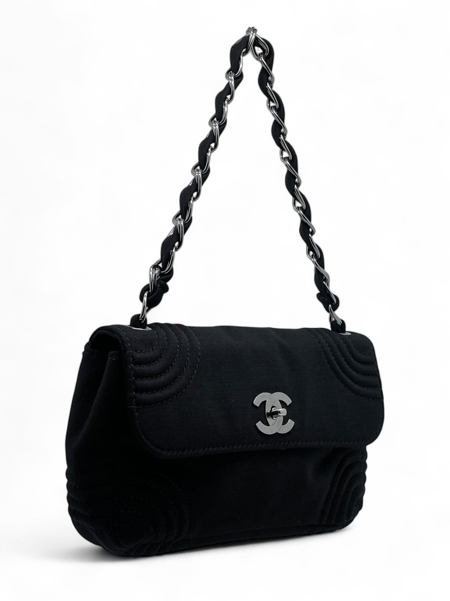 Chanel - Sac en jersey noir