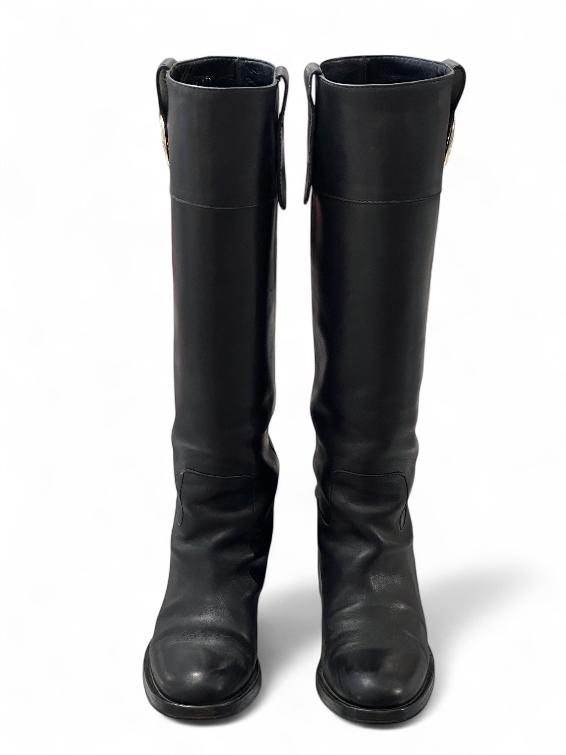 Gucci - Reitstiefel aus Leder Gr. 38,5
