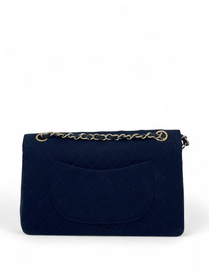 Chanel - Sac Timeless en jersey bleu marine