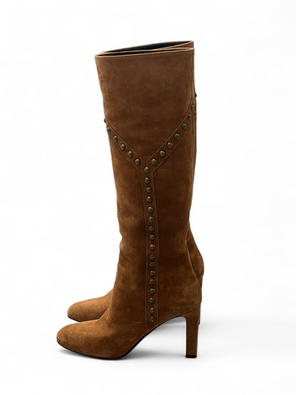 Saint Laurent - Bottes cavalières marron T39