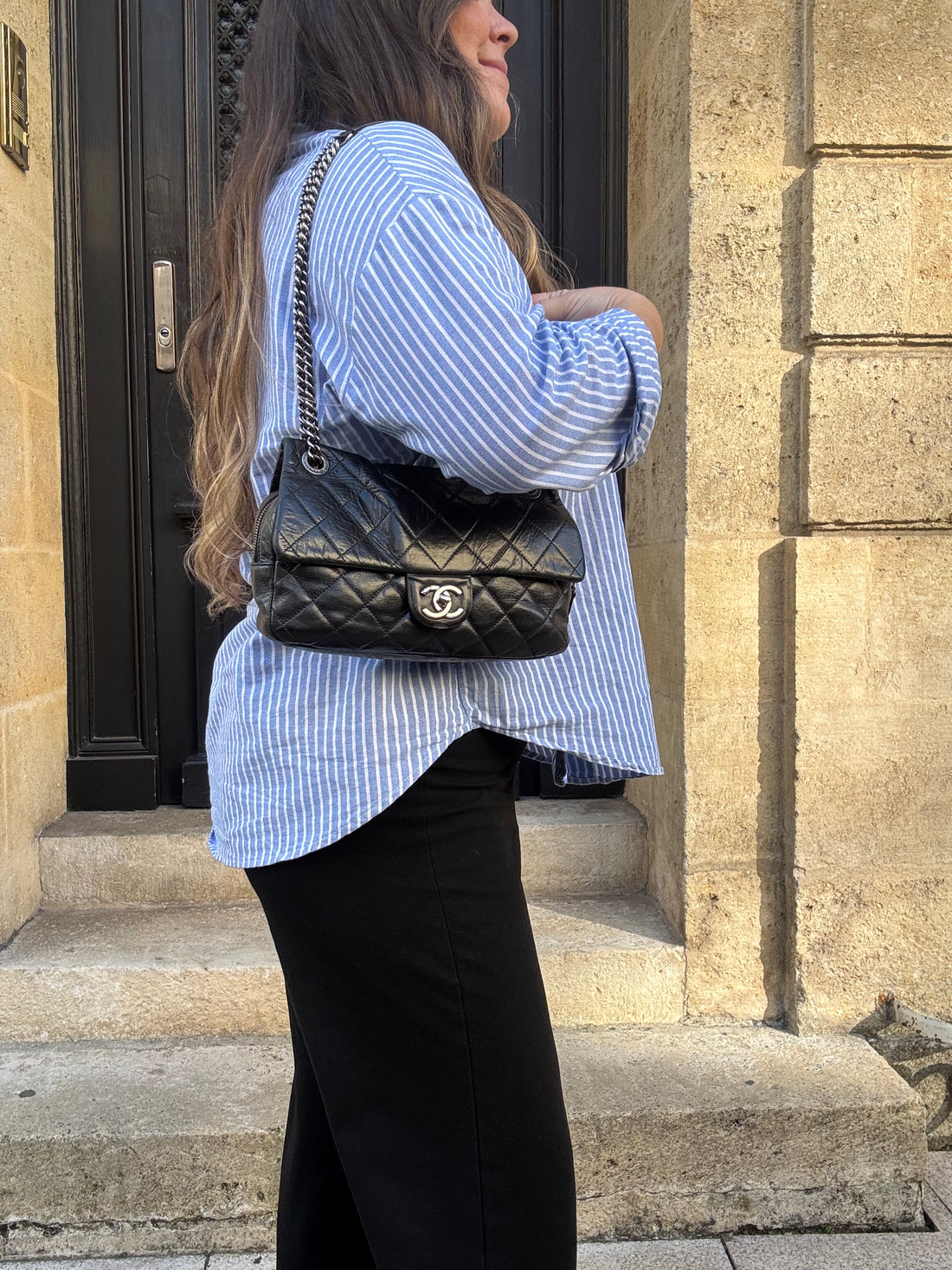 Chanel - Sac noir à rabat