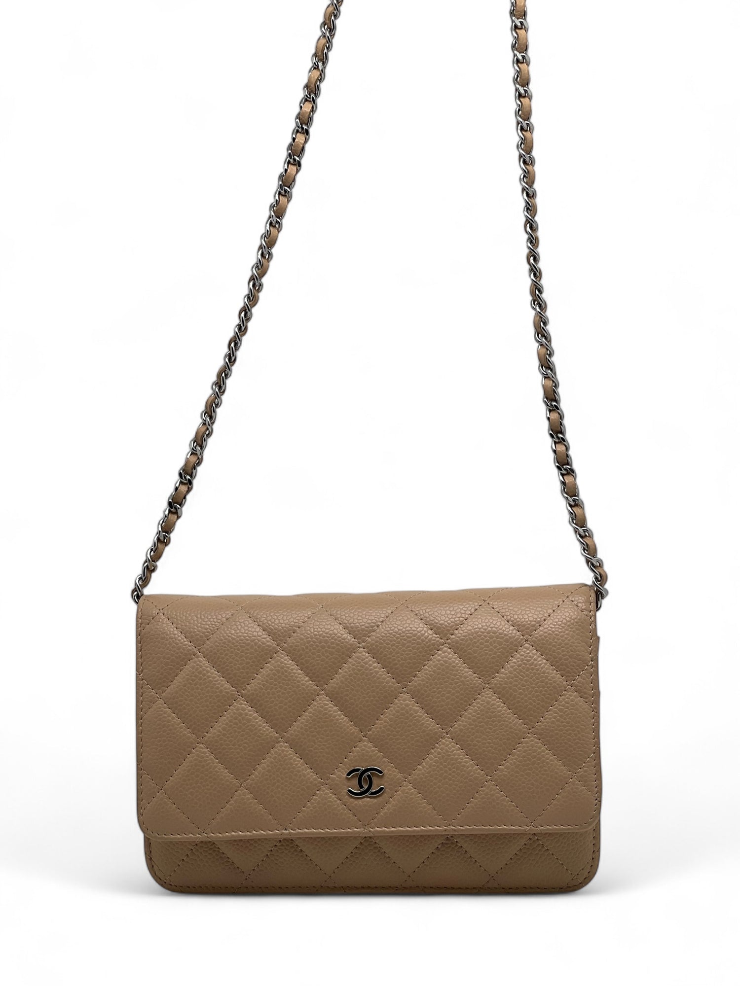 Chanel - Sac Wallet on chain cuir caviar beige