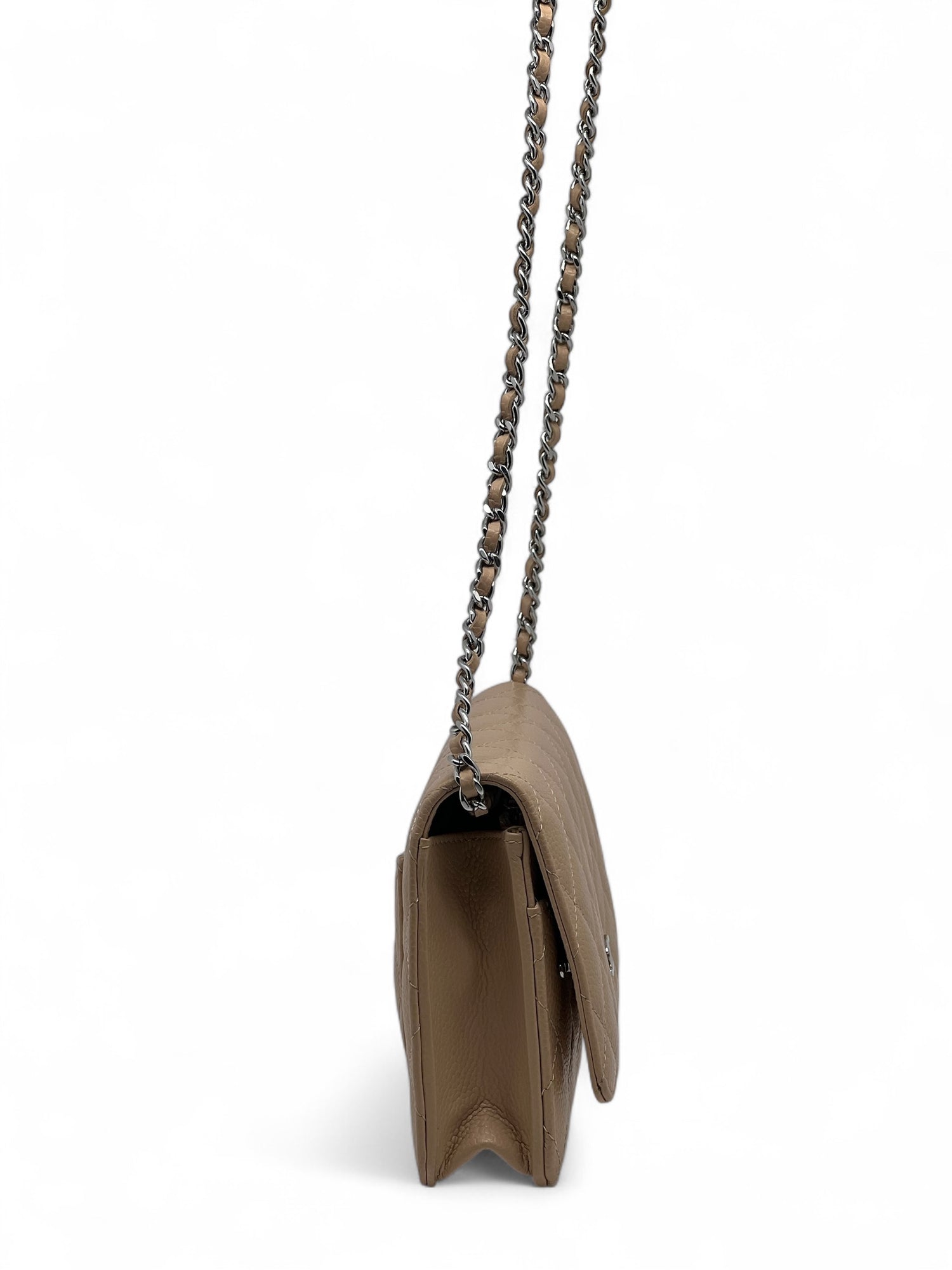 Chanel - Sac Wallet on chain cuir caviar beige