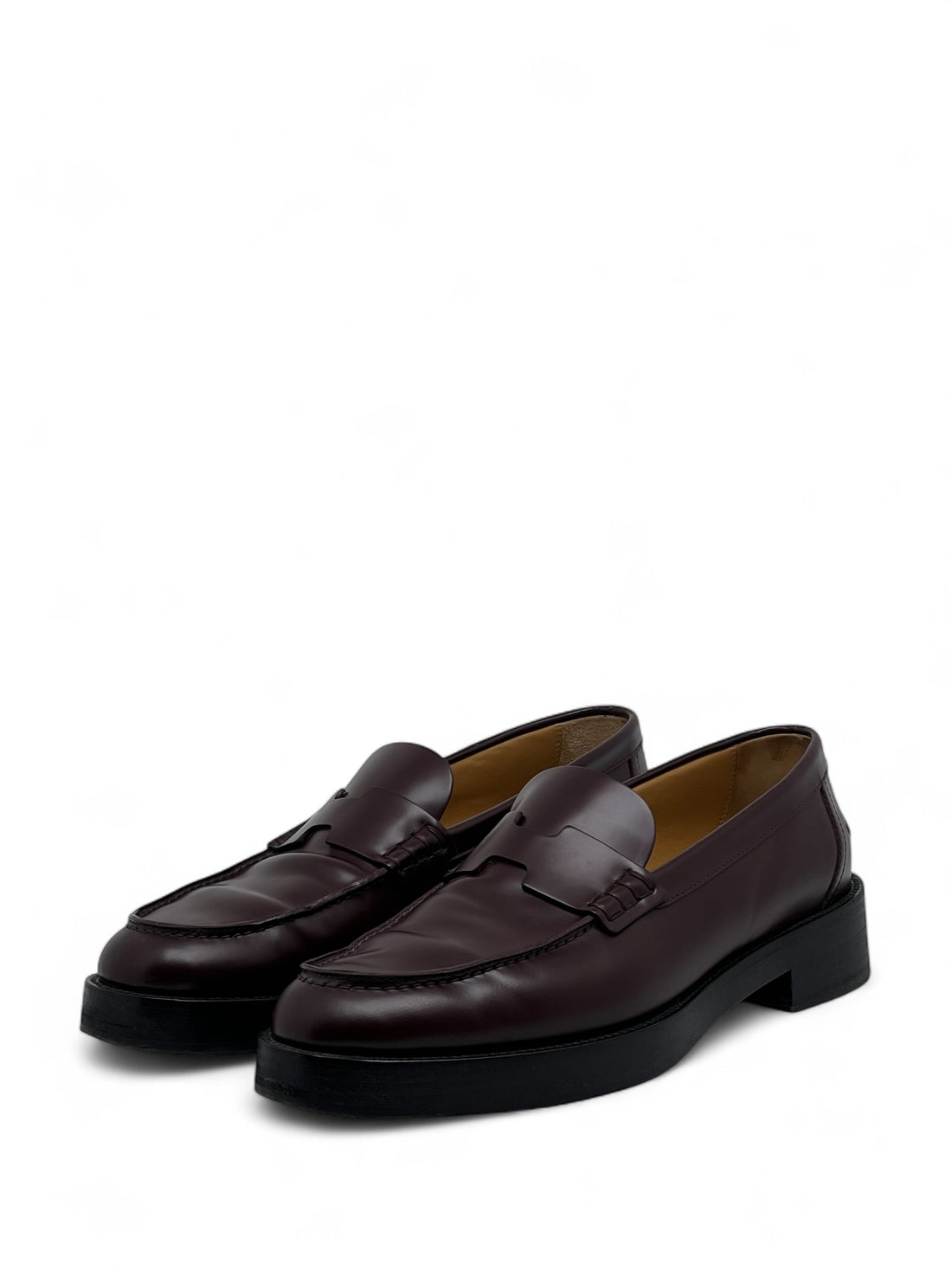 Hermès - Mocassins Hour bordeaux en cuir T.40