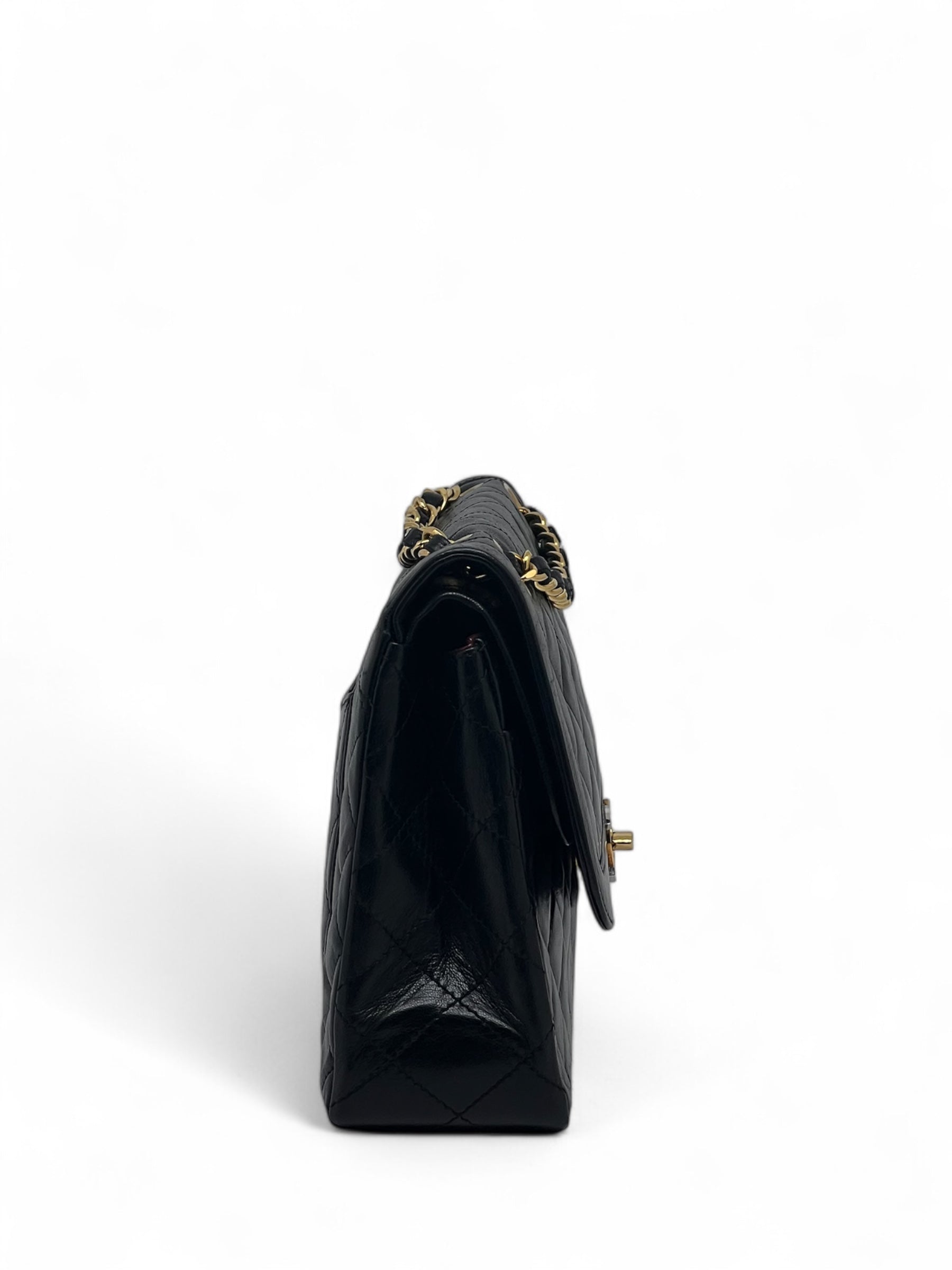 Chanel - Schultertasche aus schwarzem Lammleder