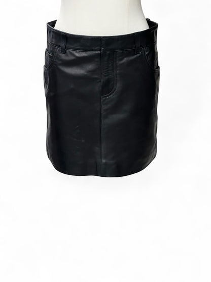 Christian Dior - Jupe noir en cuir T38