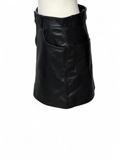 Christian Dior - Jupe noir en cuir T38