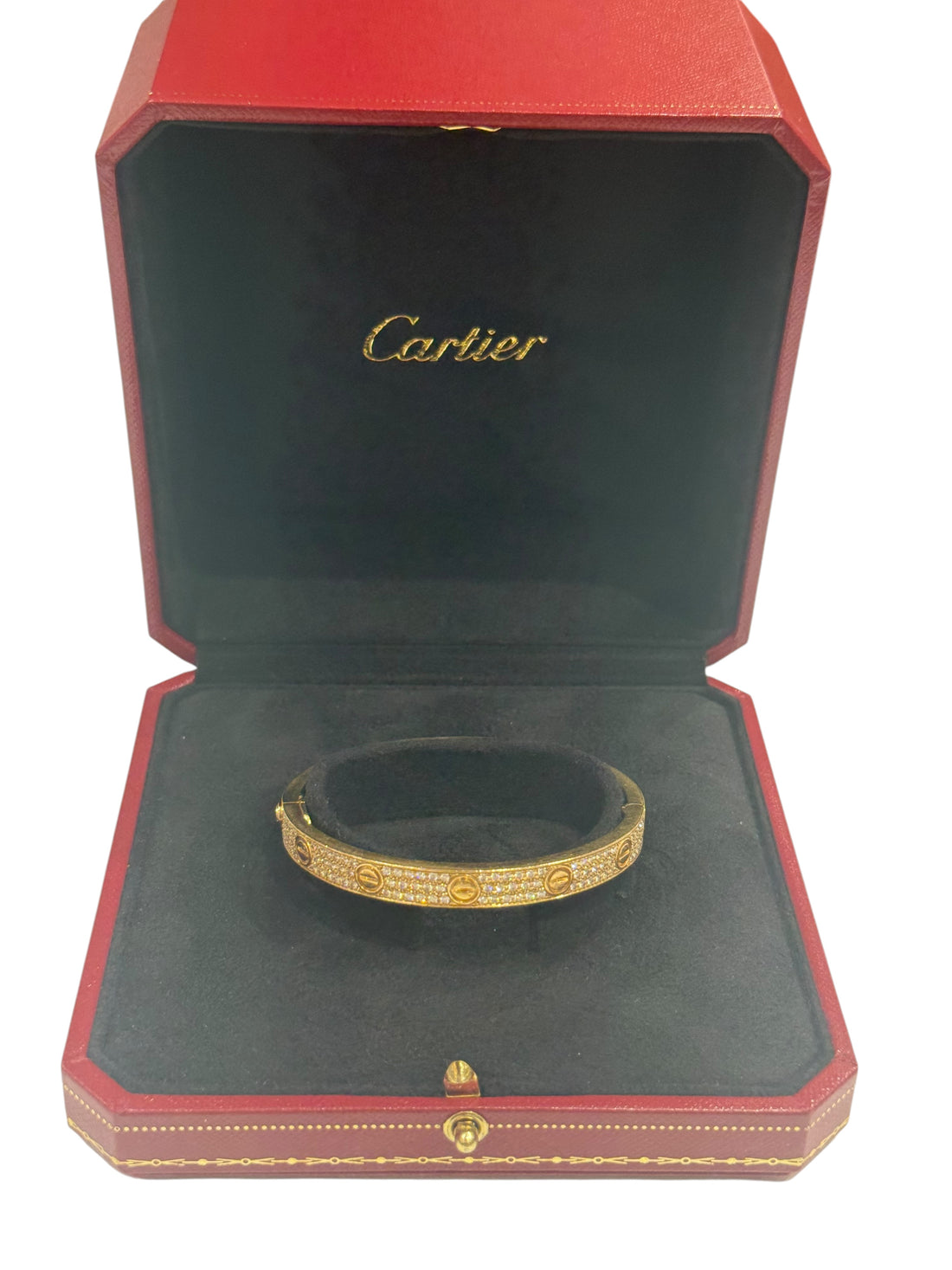 Cartier - Bracelet Love pavé diamants or jaune T17