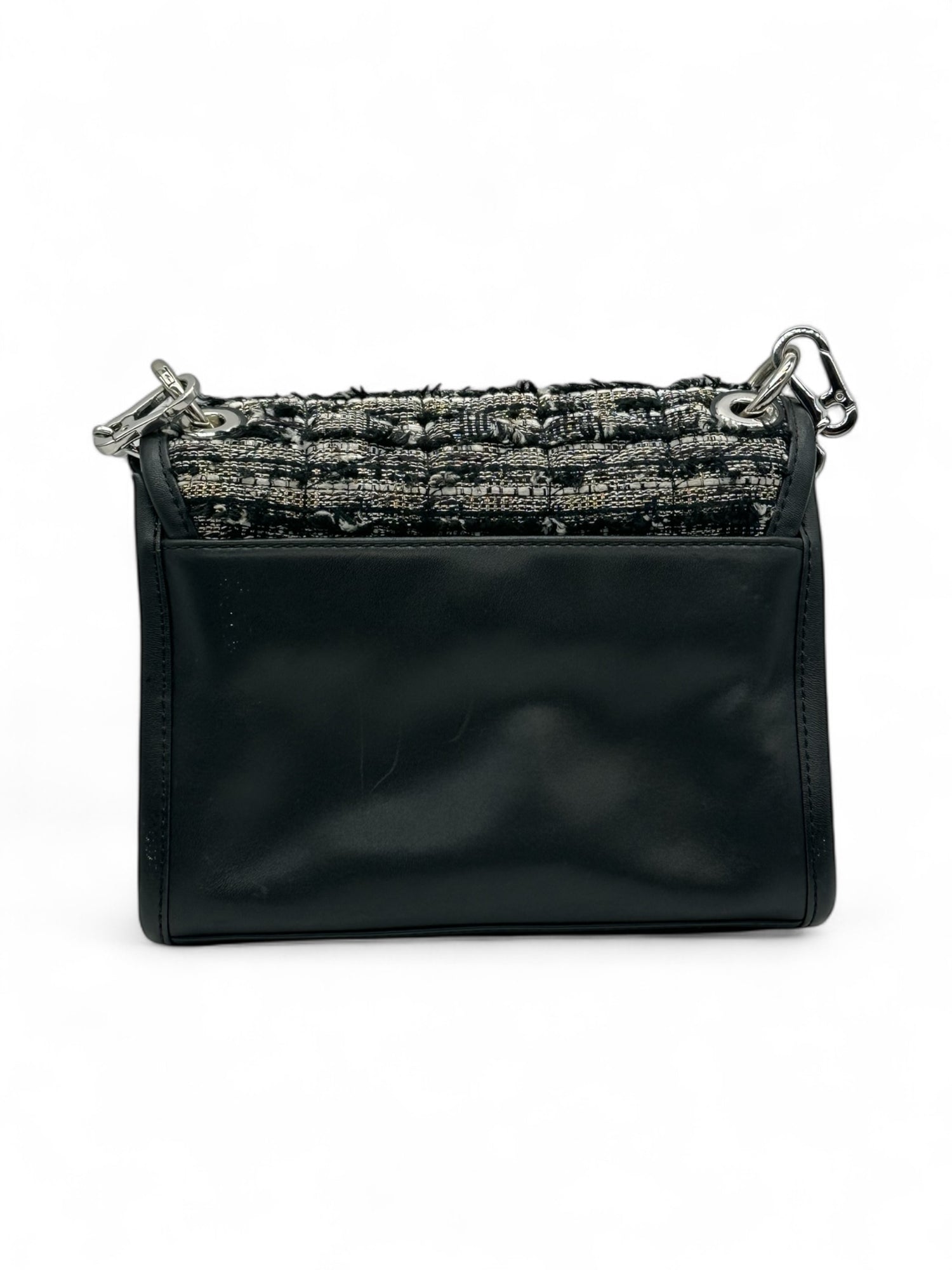 Karl Lagerfeld - Sac en cuir et tweed noir