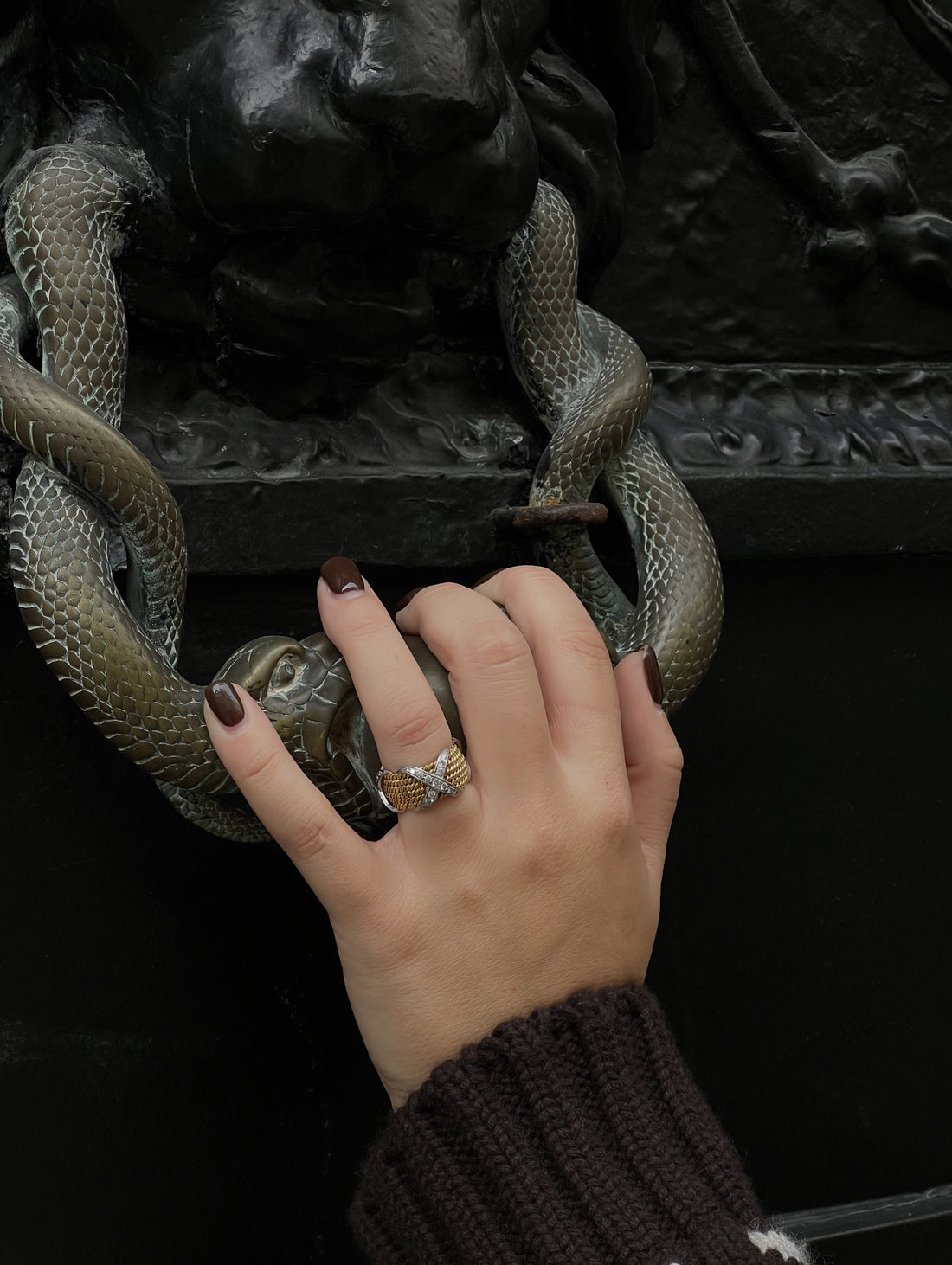 Tiffany & Co – Ring mit vier Reihen aus Diamanten in 18-karätigem Gold