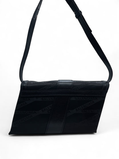 Balenciaga - Sac Shift en cuir et nylon noir