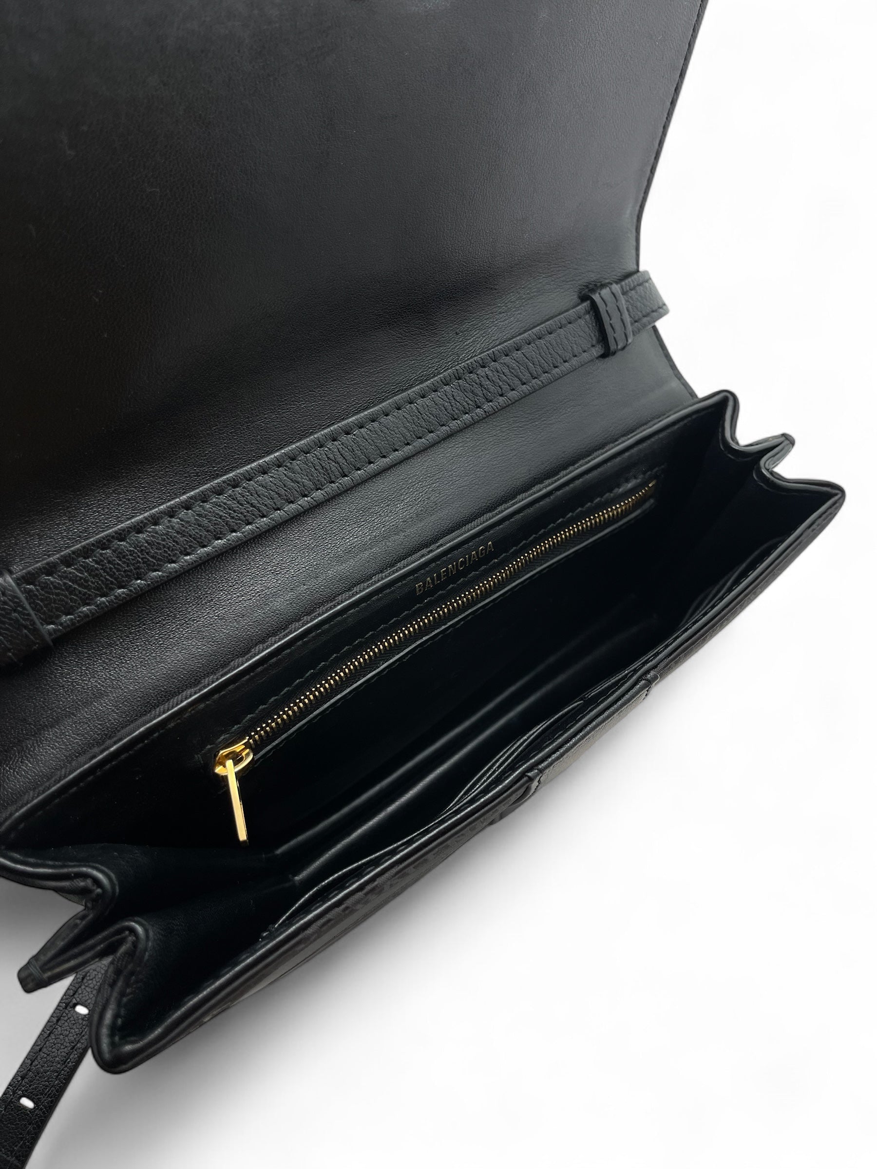 Balenciaga - Sac Shift en cuir et nylon noir