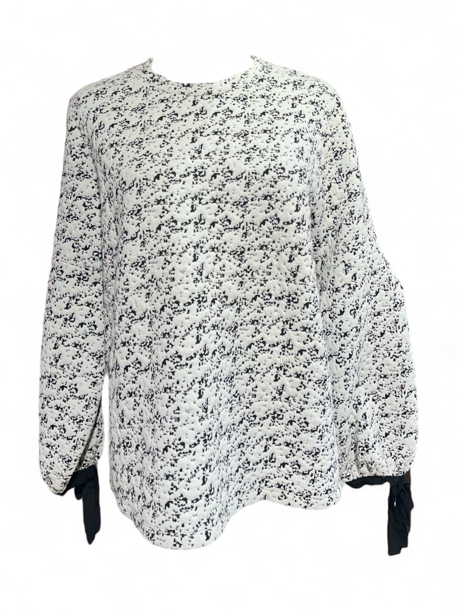 Karl Lagerfeld - Pull noir et blanc à ruban T36