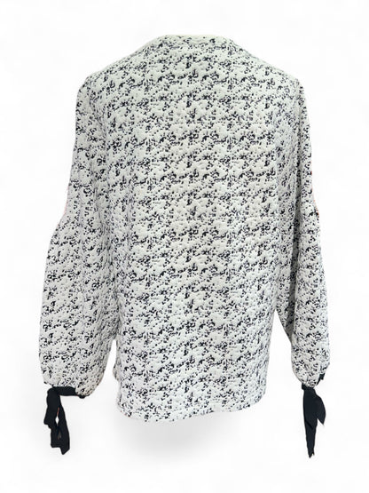 Karl Lagerfeld - Pull noir et blanc à ruban T36