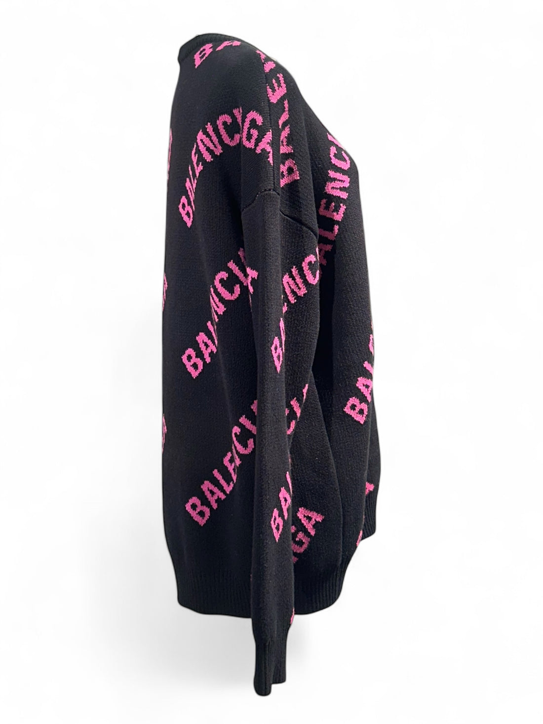 Balenciaga - Pull logo Balenciaga noir et rose T34