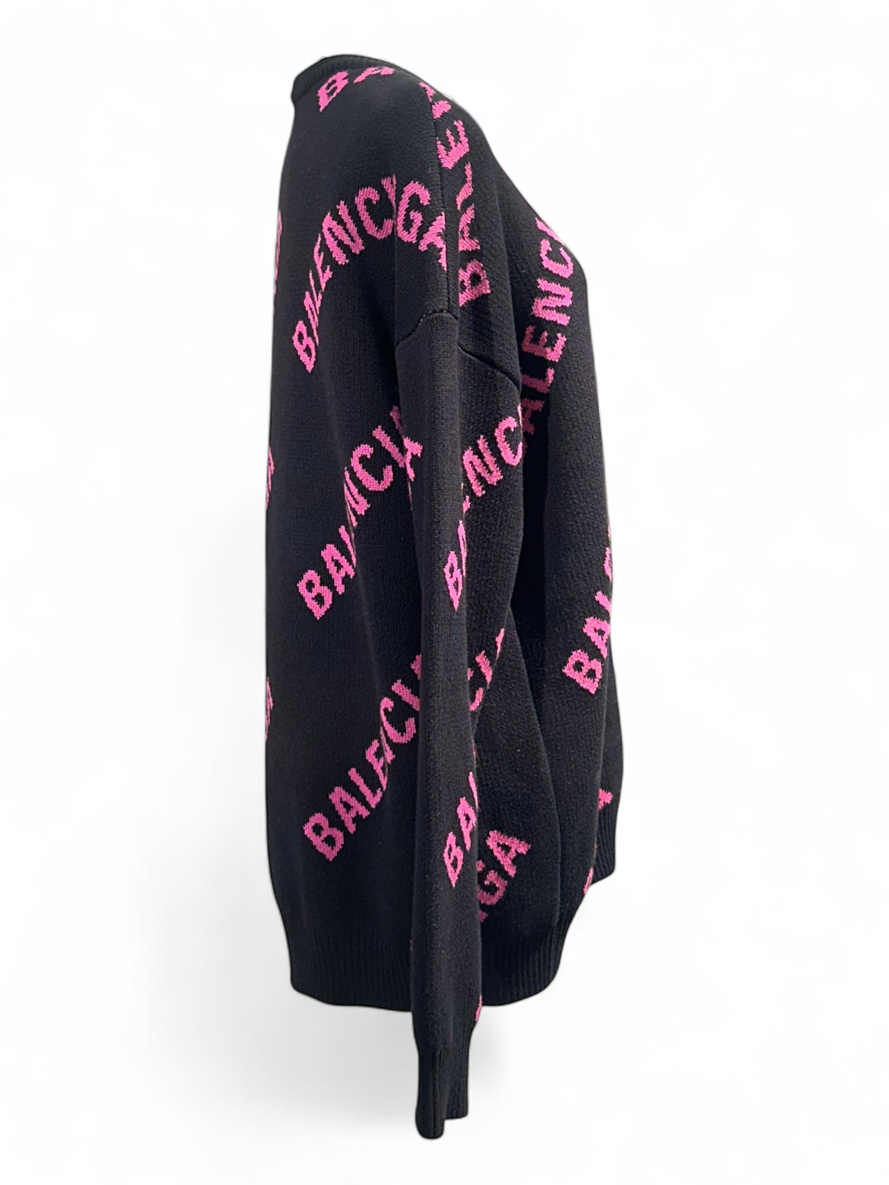 Balenciaga - Black and pink Balenciaga logo sweater, size 34