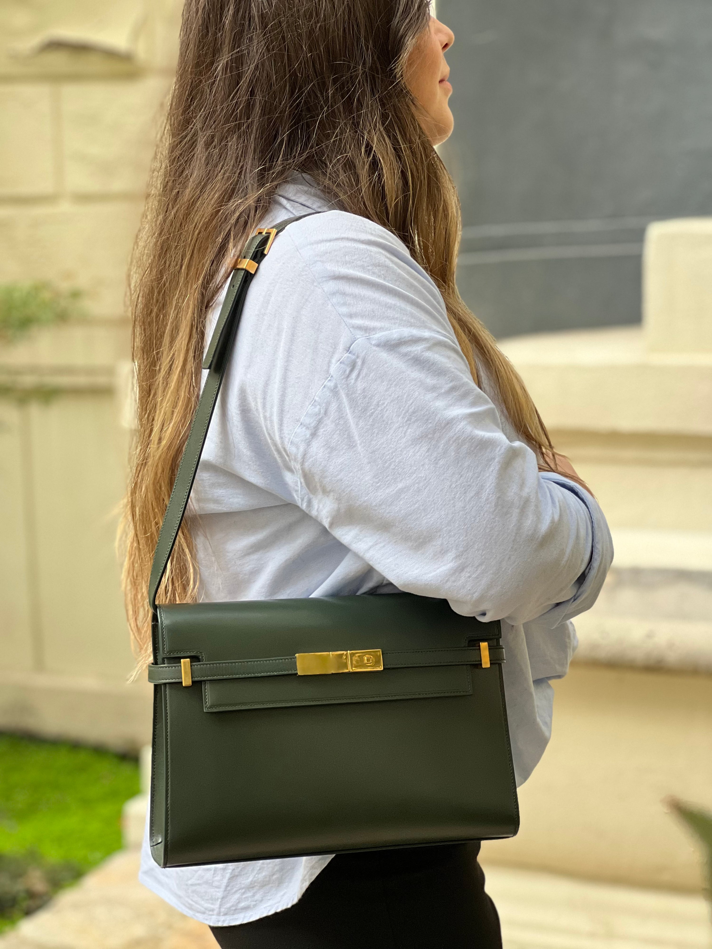 Saint Laurent - Sac à main en cuir Manhattan